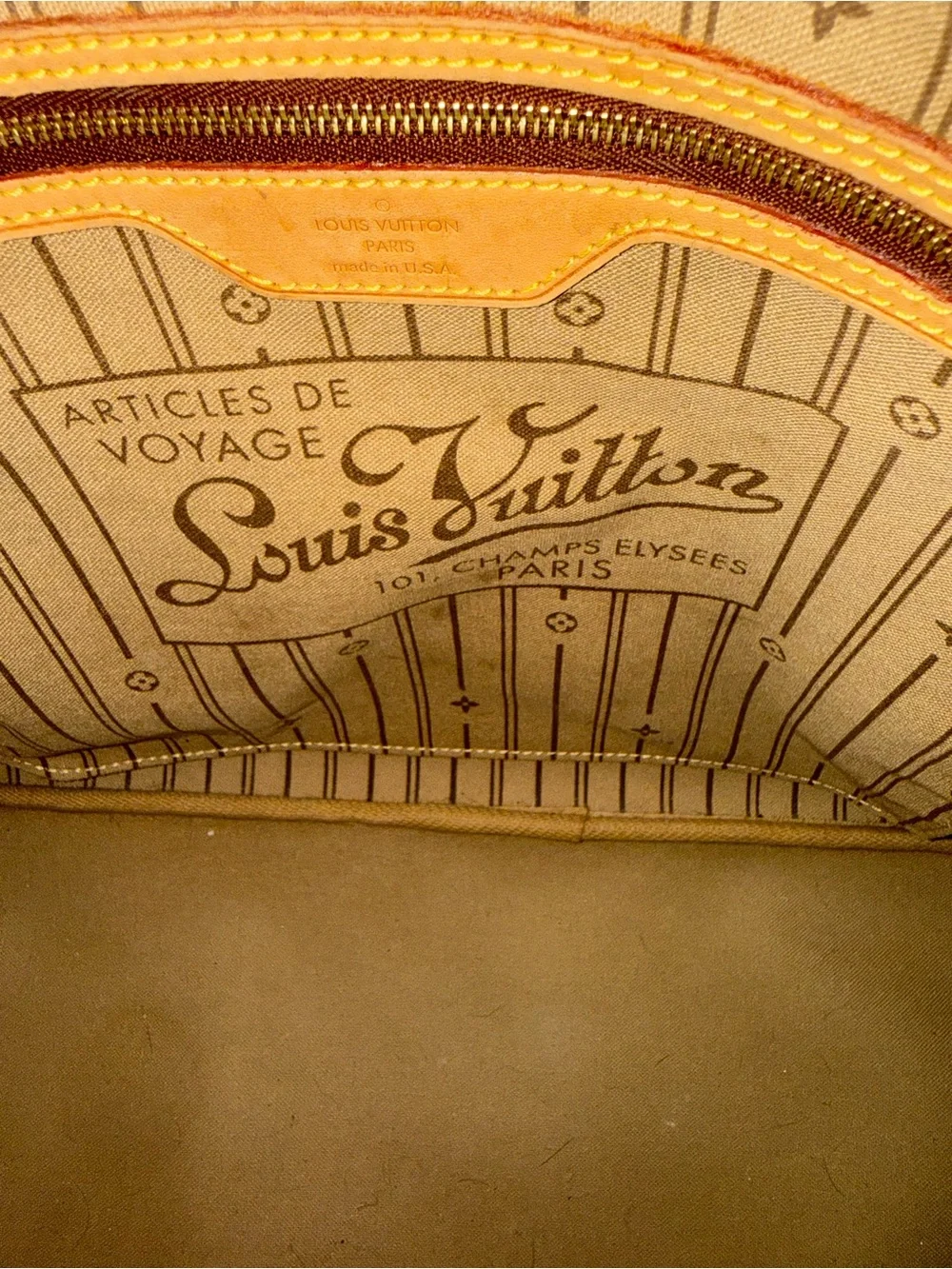 Louis Vuitton Monogram Neverfull Tote - Brown/Tan AUTHENTIC - Certified
